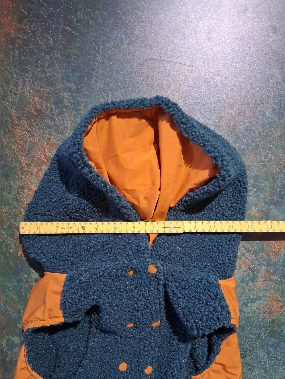 Spark Paws Reversible Sherpa Dog Coat in Green and Orange